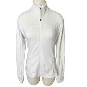 Lululemon White Define Full Zip Jacket Women's Size 8 Slim Fit Yoga Athleisure